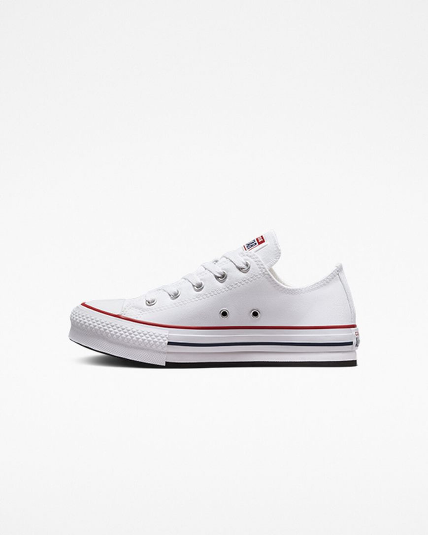 Topanky Na Platforme Converse Chuck Taylor All Star Lift Nizke Dievcenske Biele Tmavo Červené Námornícka Modrá | SK SYQWA9